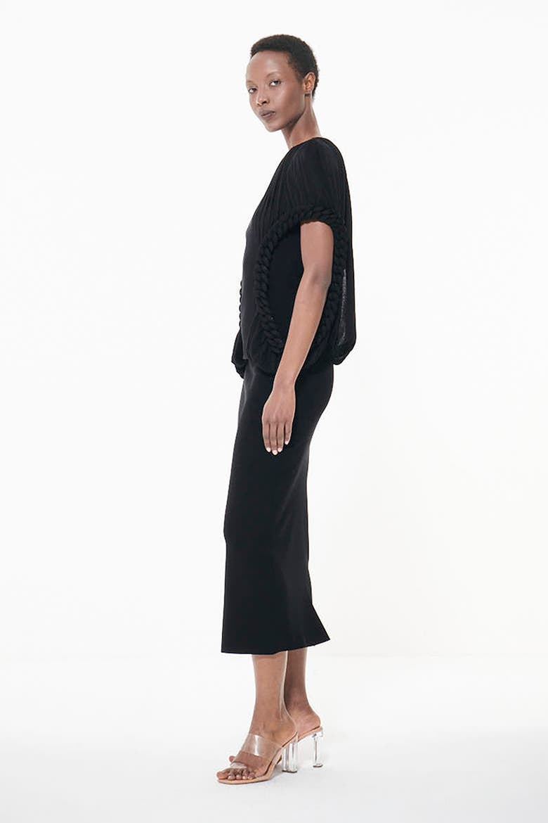 Knit Pencil Skirt, Alternate, color, Black