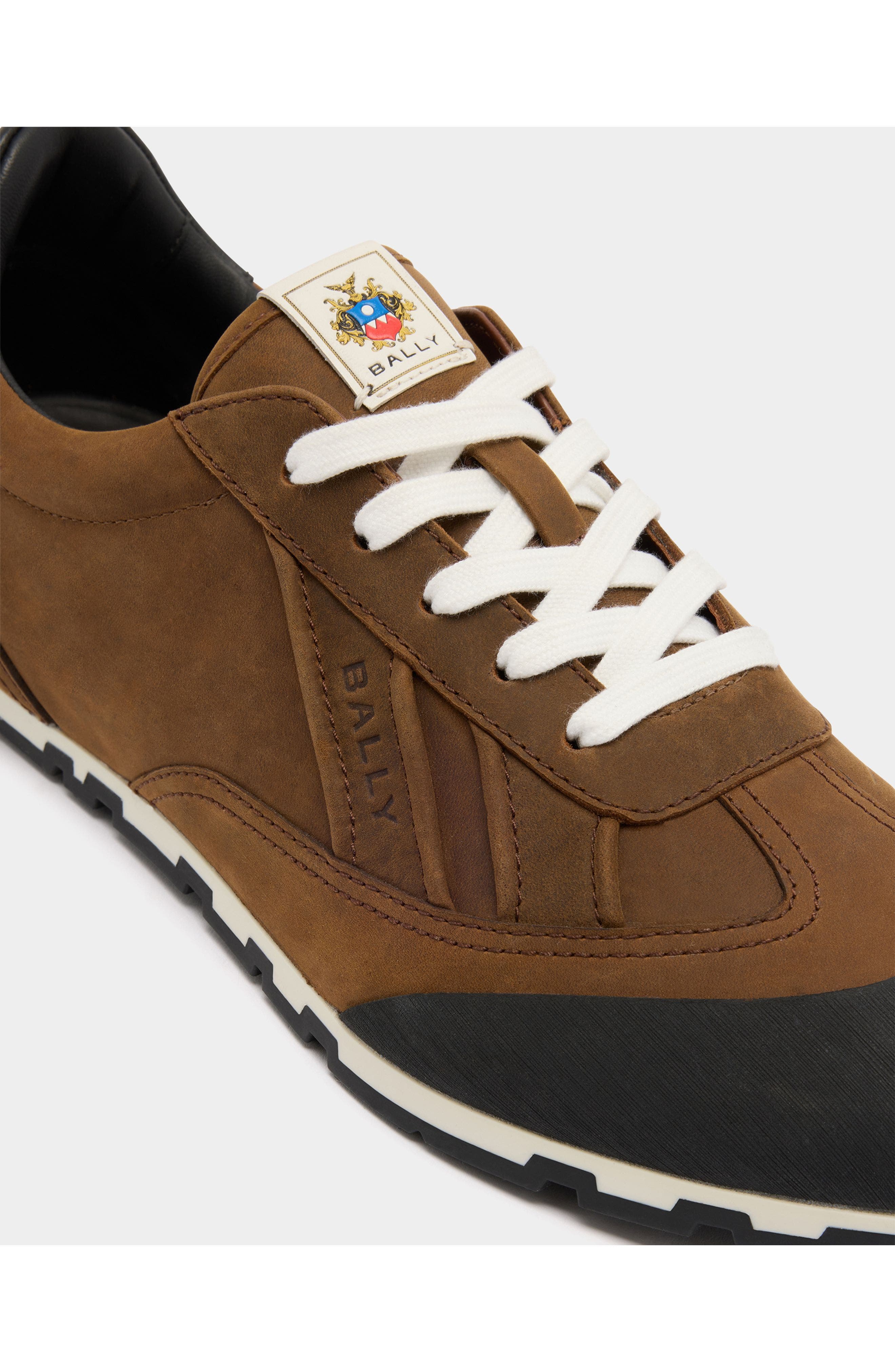 Bally Quarry Sneaker in Leather, Alternate, color, Brown