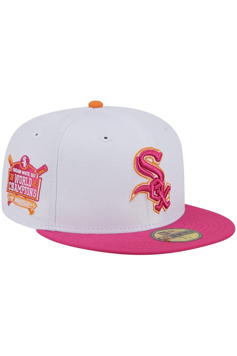 Men's New Era  White/Pink Chicago White Sox 2005 World Champions 59FIFTY Fitted Hat, Main, color, White