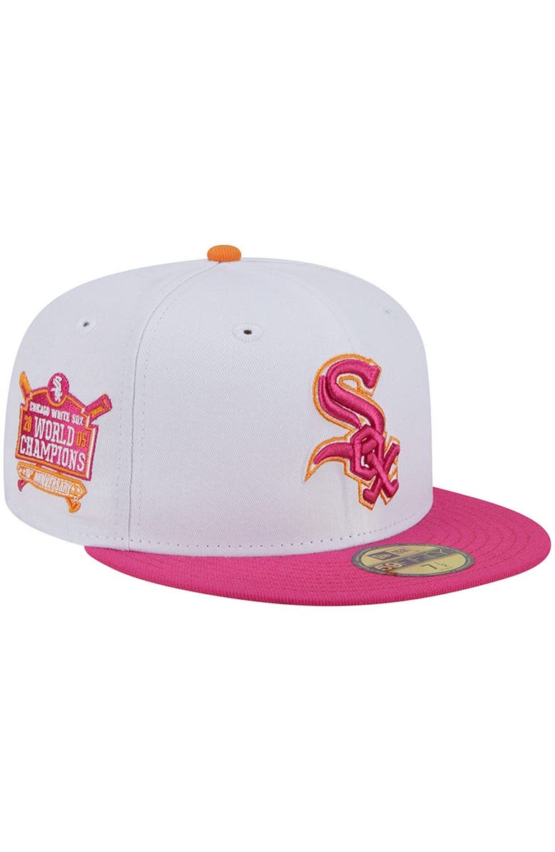 New Era Men's New Era  White/Pink Chicago White Sox 2005 World Champions 59FIFTY Fitted Hat, Main, color, 