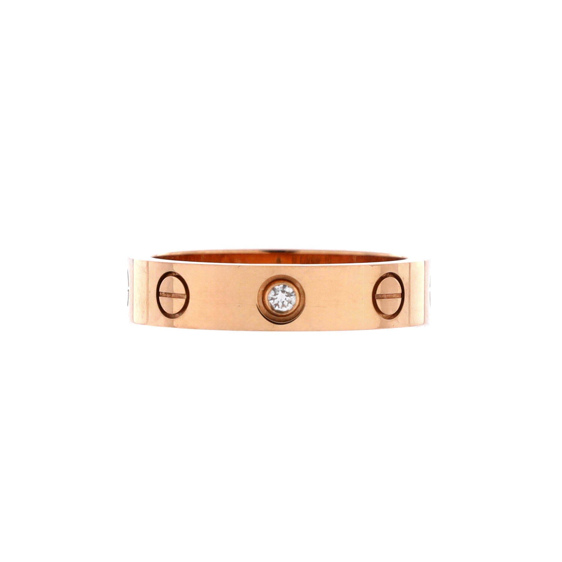 Love Wedding Band 1 Diamond Ring 18K Rose Gold with Diamond, Main, color, Metallic Gold
