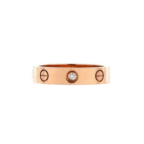 Love Wedding Band 1 Diamond Ring 18K Rose Gold with Diamond