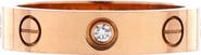 Pre-Owned Cartier Love Wedding Band 1 Diamond Ring 18K Rose Gold with Diamond