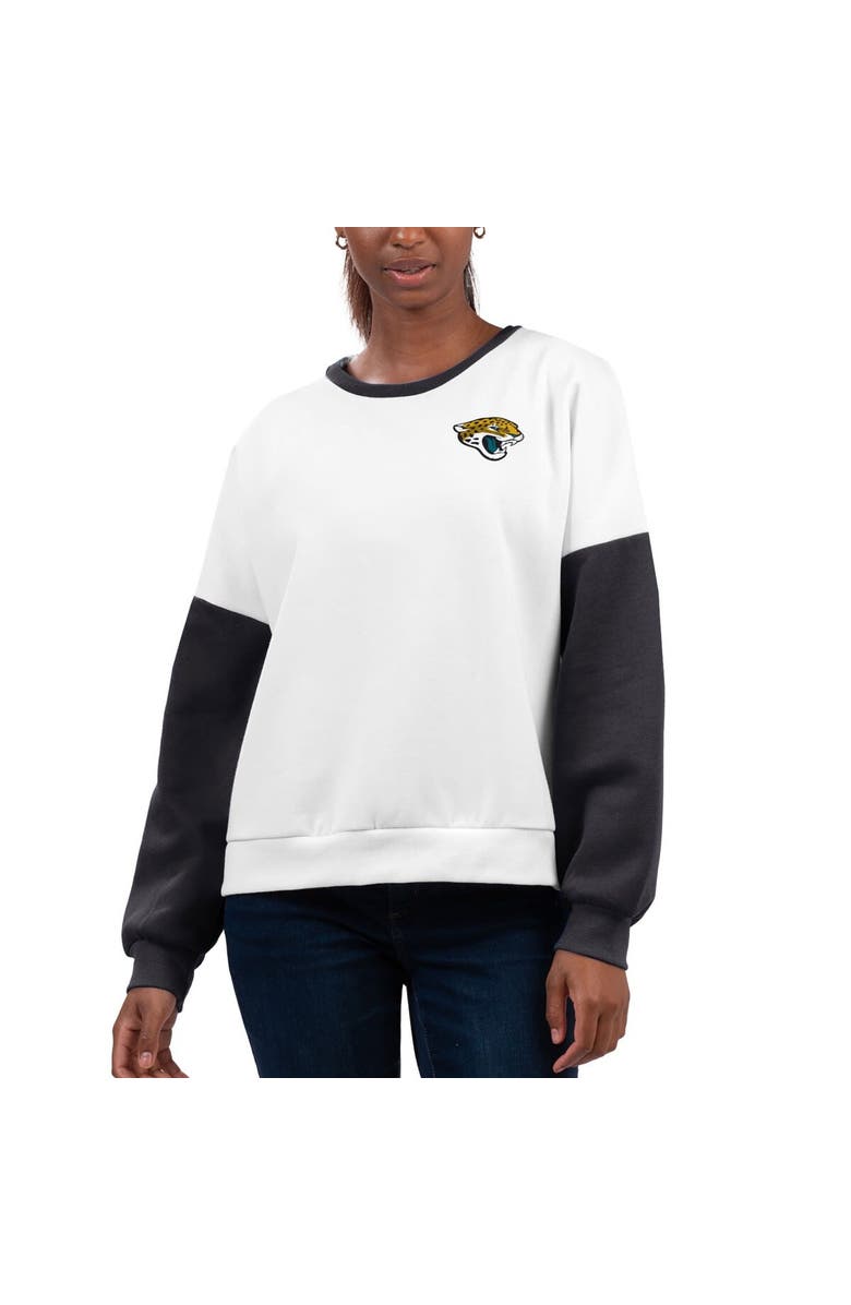 G-III 4HER BY CARL BANKS Women's G-III 4Her by Carl Banks White Jacksonville Jaguars A-Game Pullover Sweatshirt, Alternate, color, White