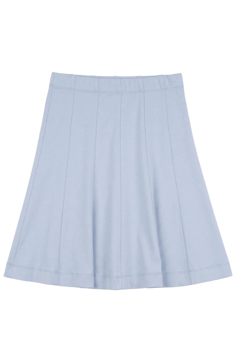 Hopscotch Cotton Spandex Elastic Waist Midi Panel Skirt, Main, color, Ice Blue