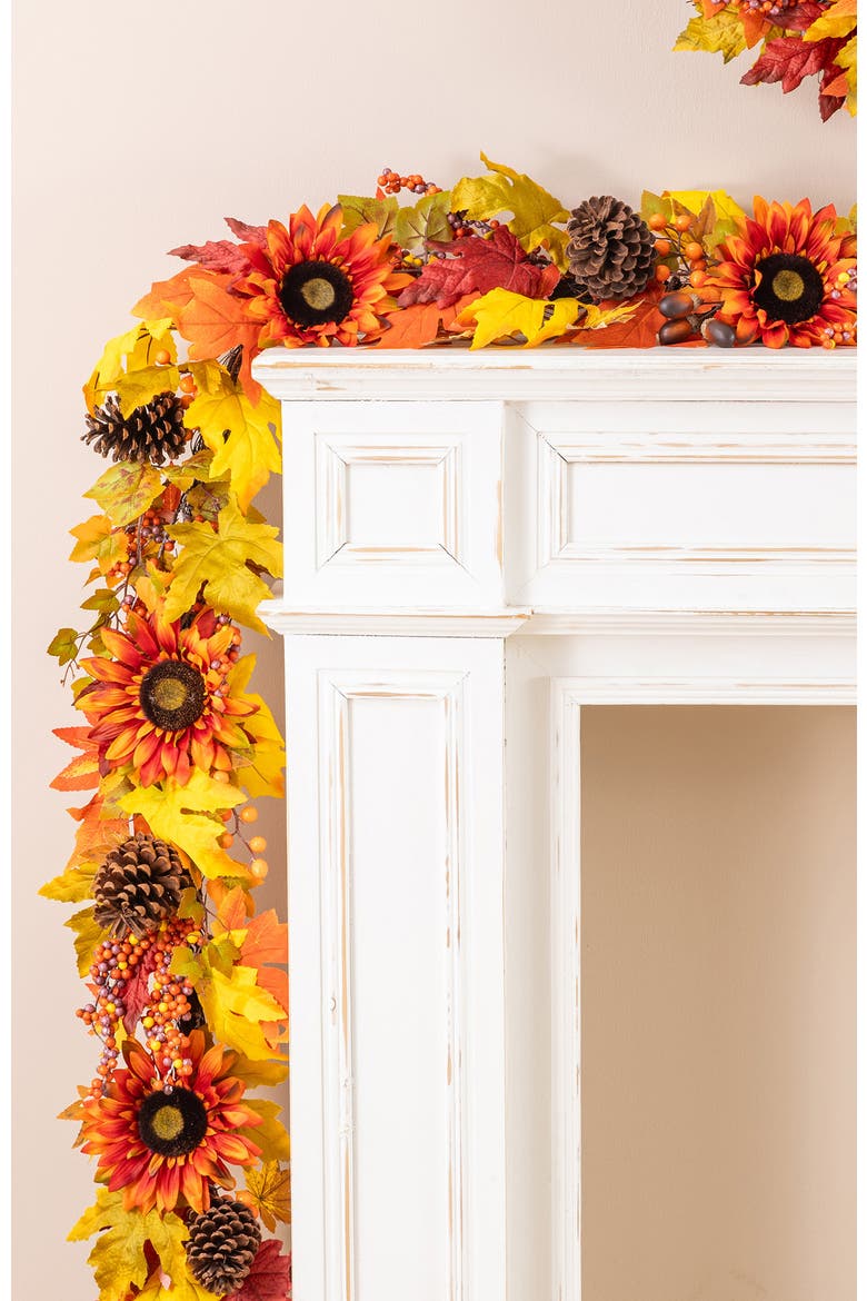 12ft Fall Oversized Sunflower Garland, Alternate, color, Orange