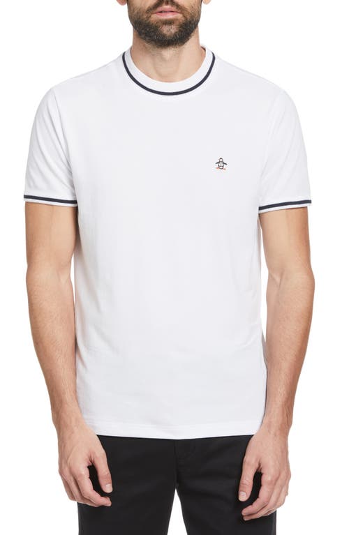 Original Penguin Slim Fit Piqué Knit Ringer T-shirt In Bright White