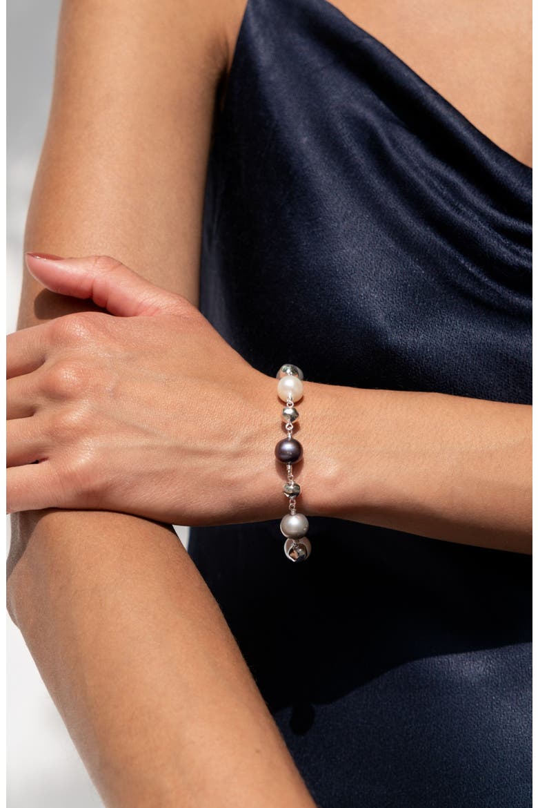 Nugget & Mixed Freshwater Pearl Bracelet, Alternate, color, Sterling Silver