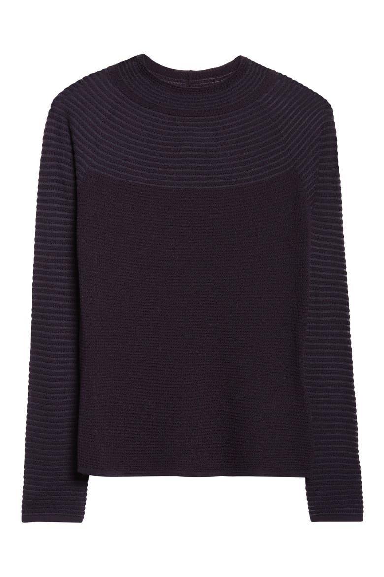 Textured Stripe Raglan Sleeve Sweater, Alternate, color, INK