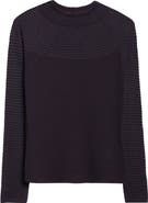 Lafayette 148 New York Textured Stripe Raglan Sleeve Sweater