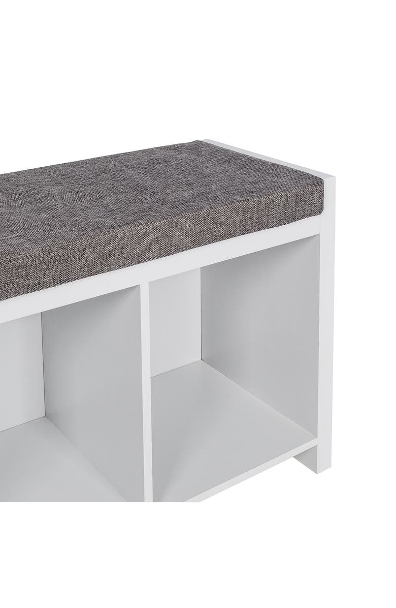 HONEY-CAN-DO White 3-Cube Storage Bench, Alternate, color, 