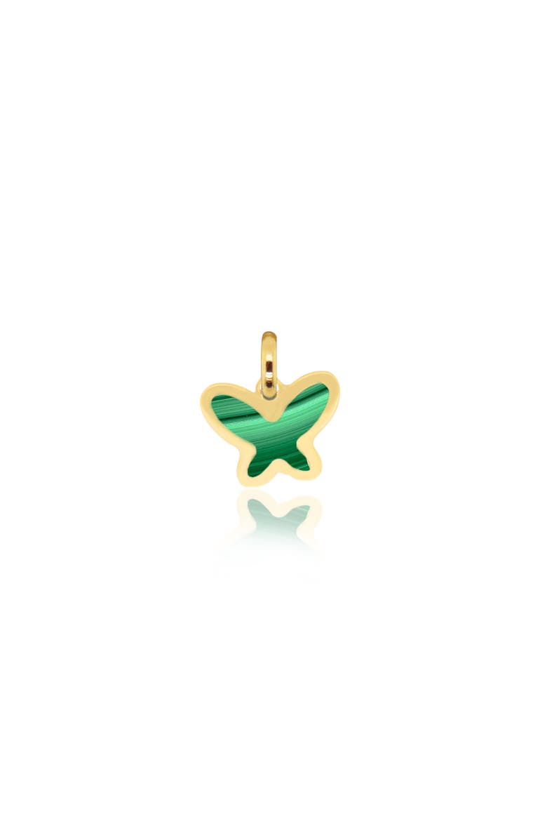 Malachite Butterfly Charm, Main, color, Malachite
