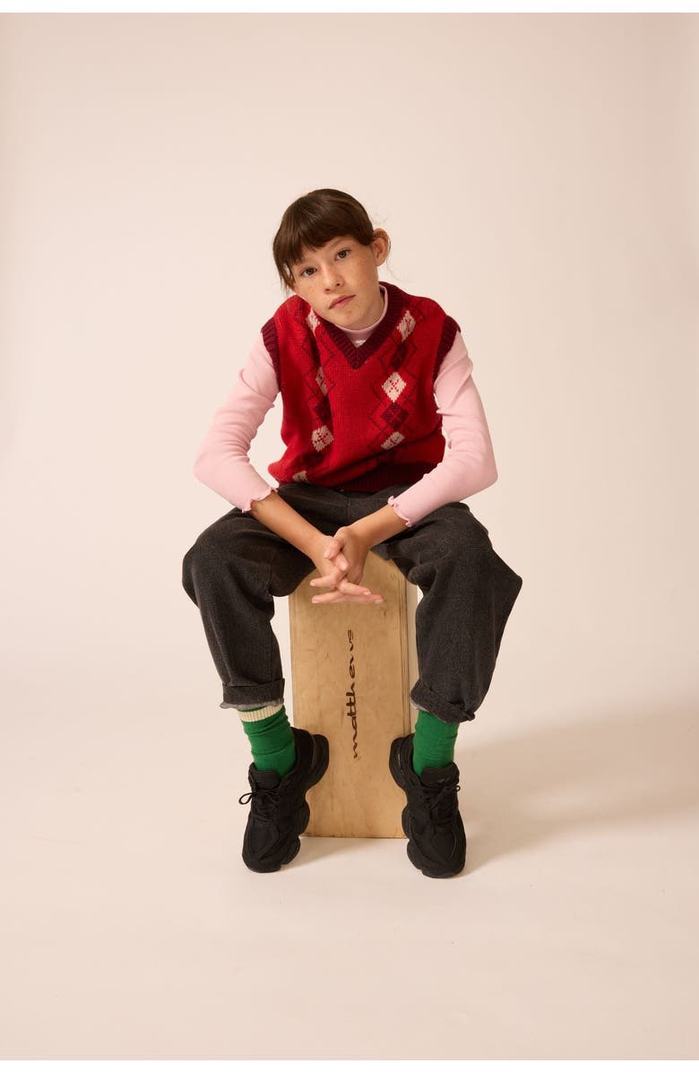 The Sunday Collective Wool Yearbook Vest, Alternate, color, Argyle