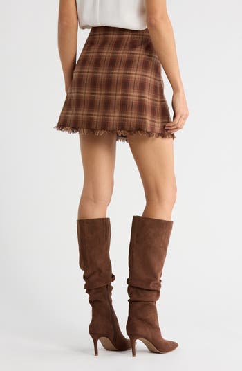 x Sara Walker Emily Plaid Fray Miniskirt