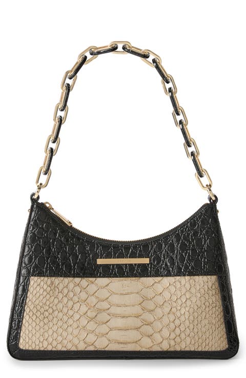 Mod Esme Croc Embossed Leather Shoulder Bag