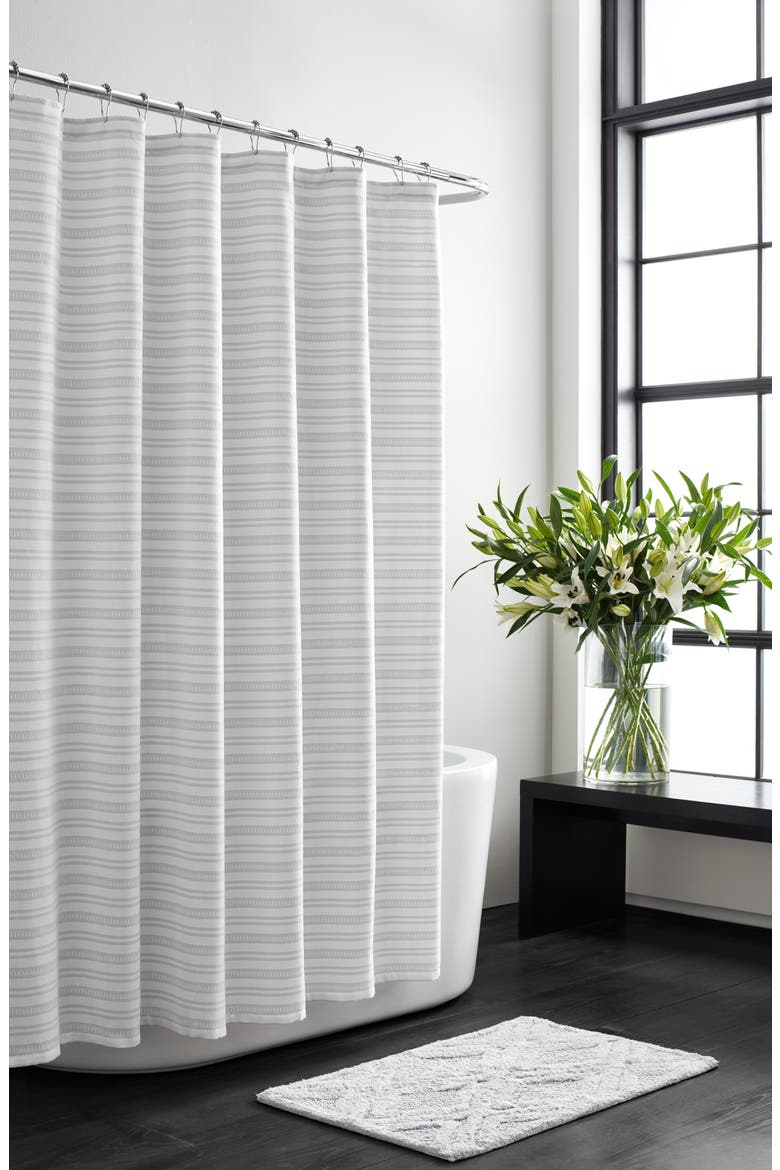 Stripe Shower Curtain, Main, color, AQUARMARINE/ WHITE
