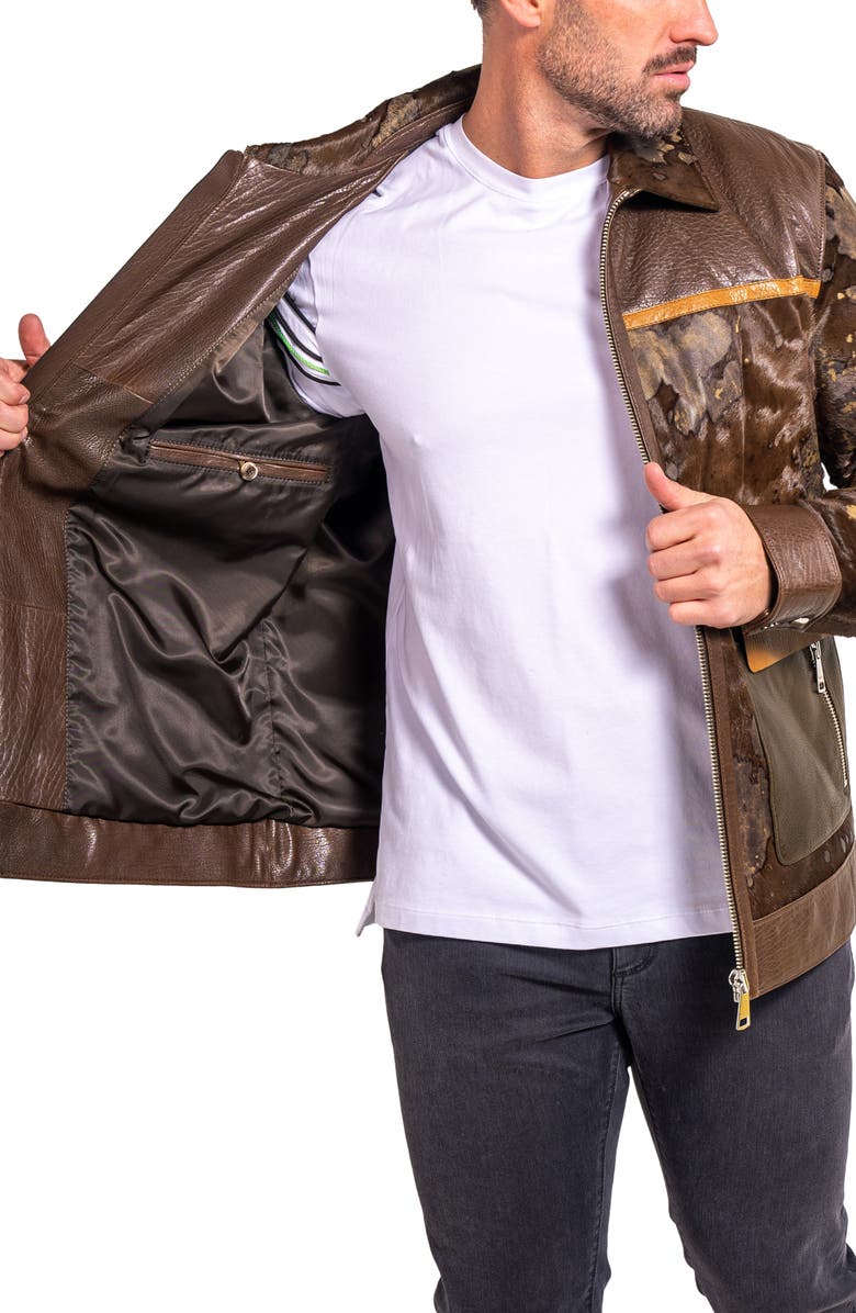 Maceoo Ascension 0022 Leather 
Genuine Calf Hair Jacket, Alternate, color, 