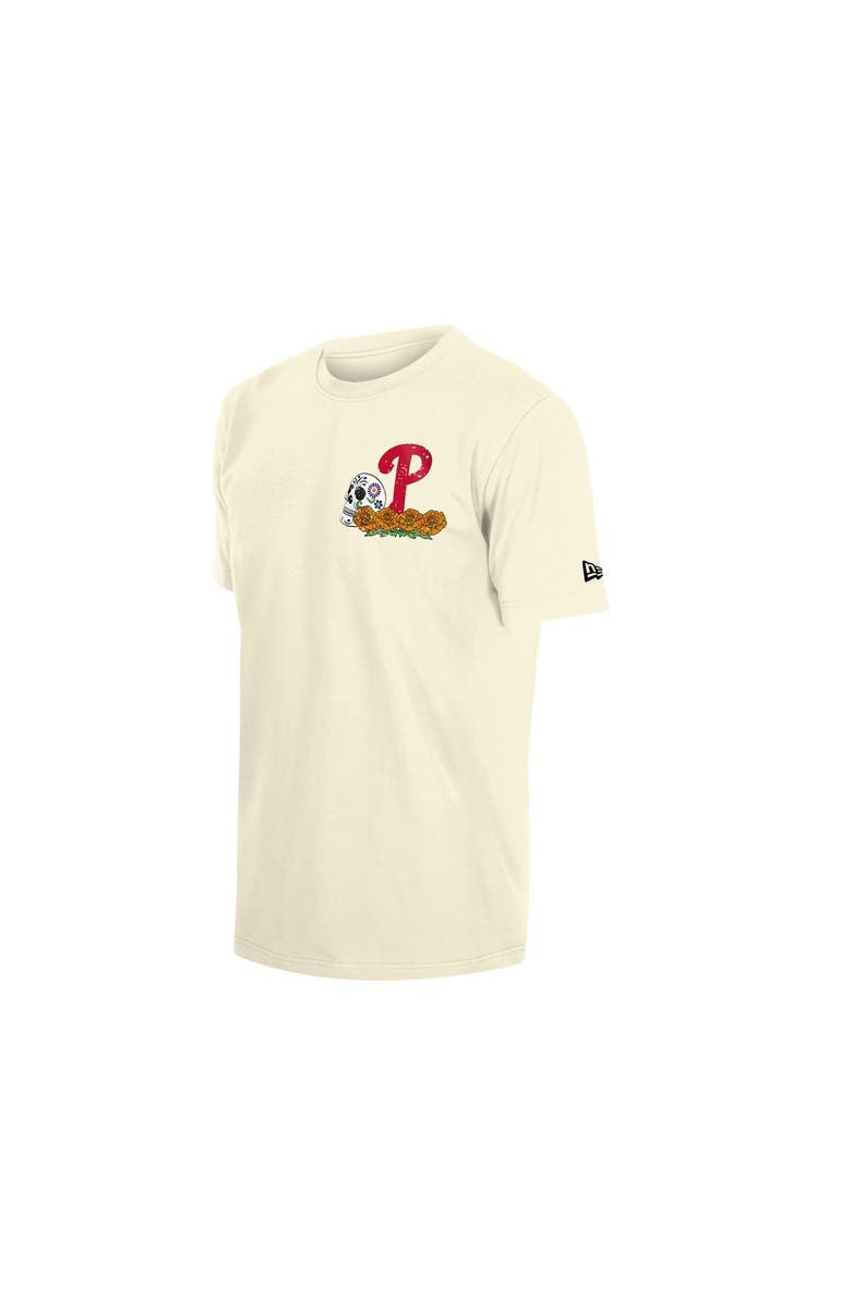 New Era Men's New Era Natural Philadelphia Phillies Dia de los Muertos Sugar Skull T-Shirt, Alternate, color, Natural