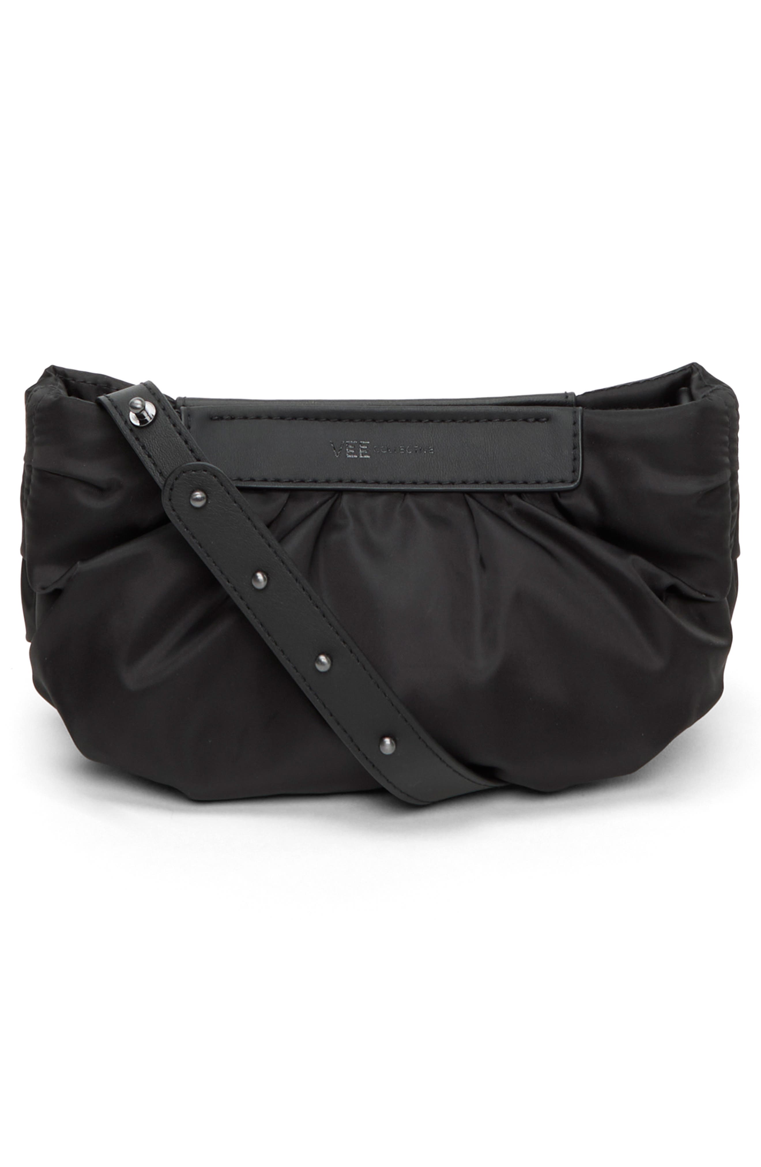 VeeCollective Caba Cloud Recycled Polyester Clutch, Alternate, color, Black