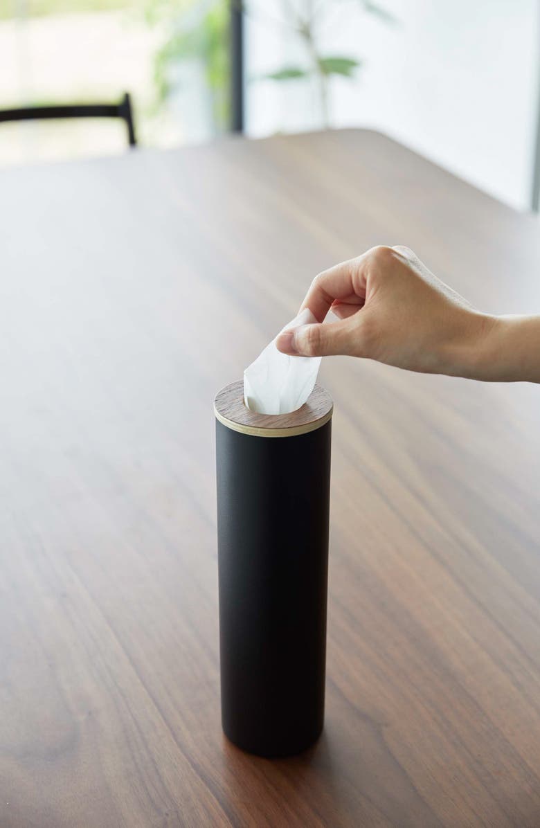 Yamazaki Small Round Tissue Case, Alternate, color, Walnut