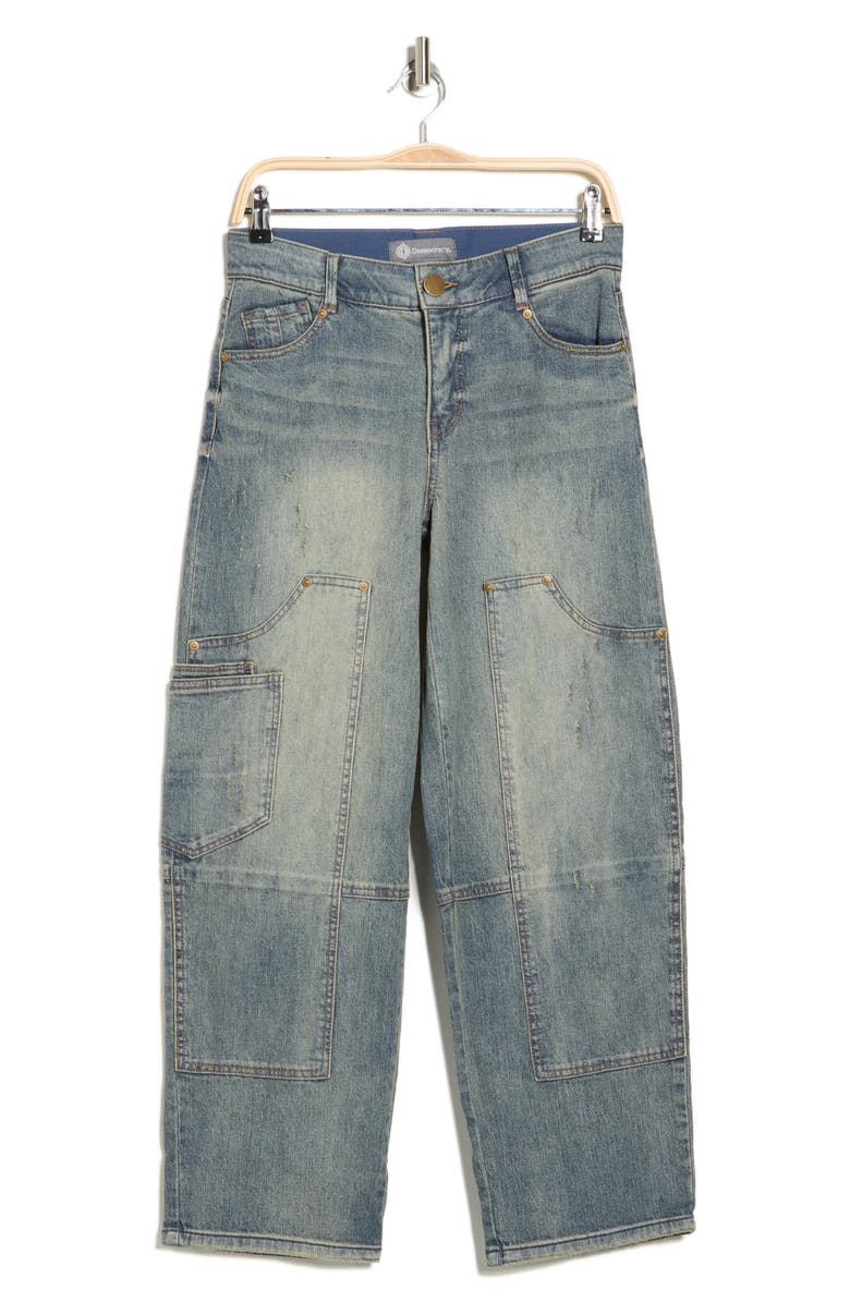 Democracy Crop Barrel Leg Jeans, Alternate, color, Mid Blue Artisanal