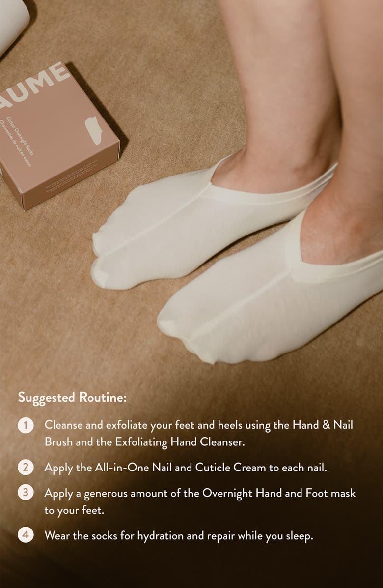 PAUME Organic Cotton Overnight Socks, Alternate, color, Beige