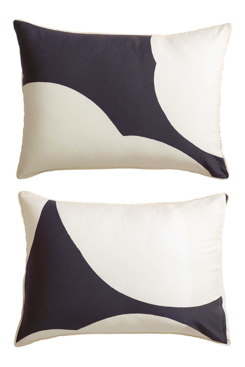 Iso Unikko Organic Cotton Duvet Cover & Sham Set, Alternate, color, OPEN CHARCOAL
