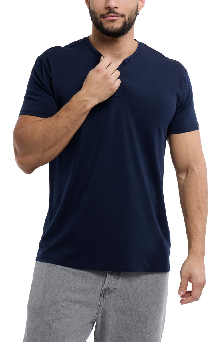 XRAY Short Sleeve Henley, Alternate, color, Navy
