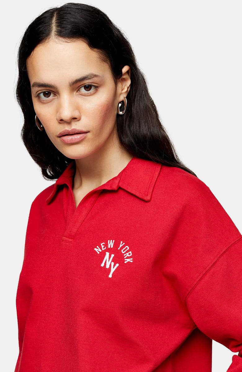 Topshop New York Rugby Top, Alternate, color, 