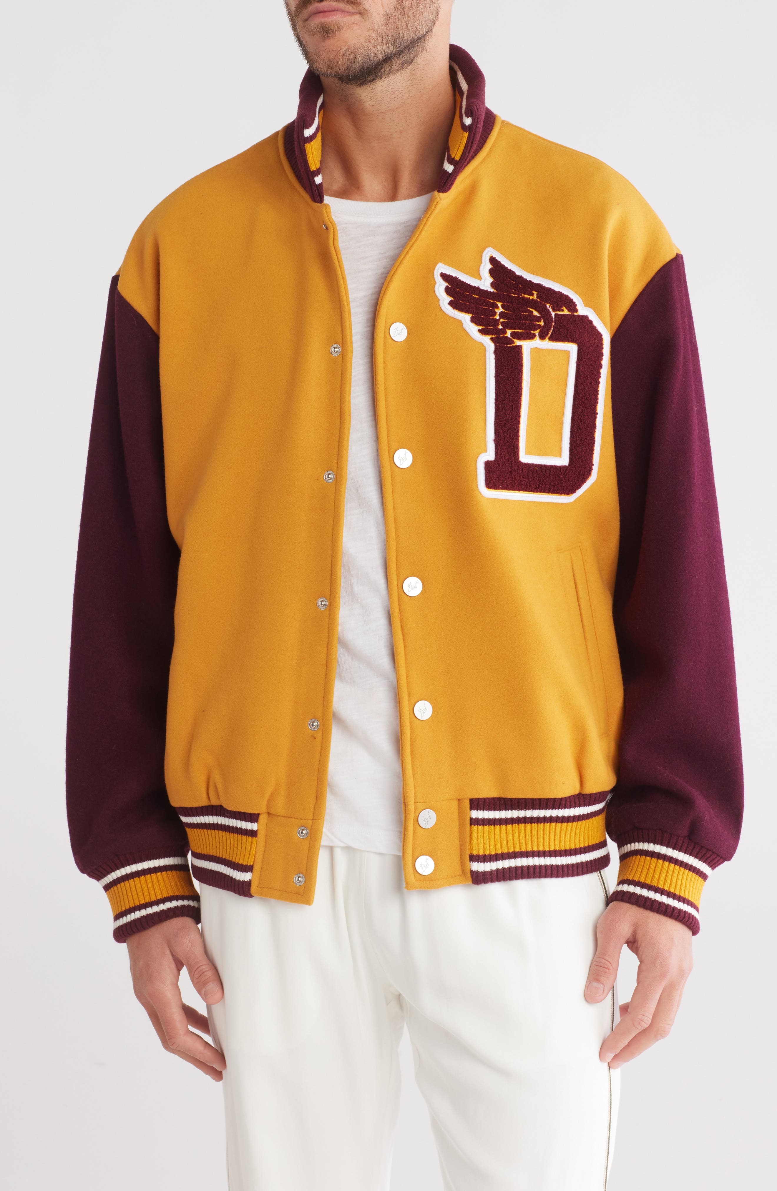 DIET STARTS MONDAY Wings Wool Blend Varsity Jacket (Men) | Nordstromrack