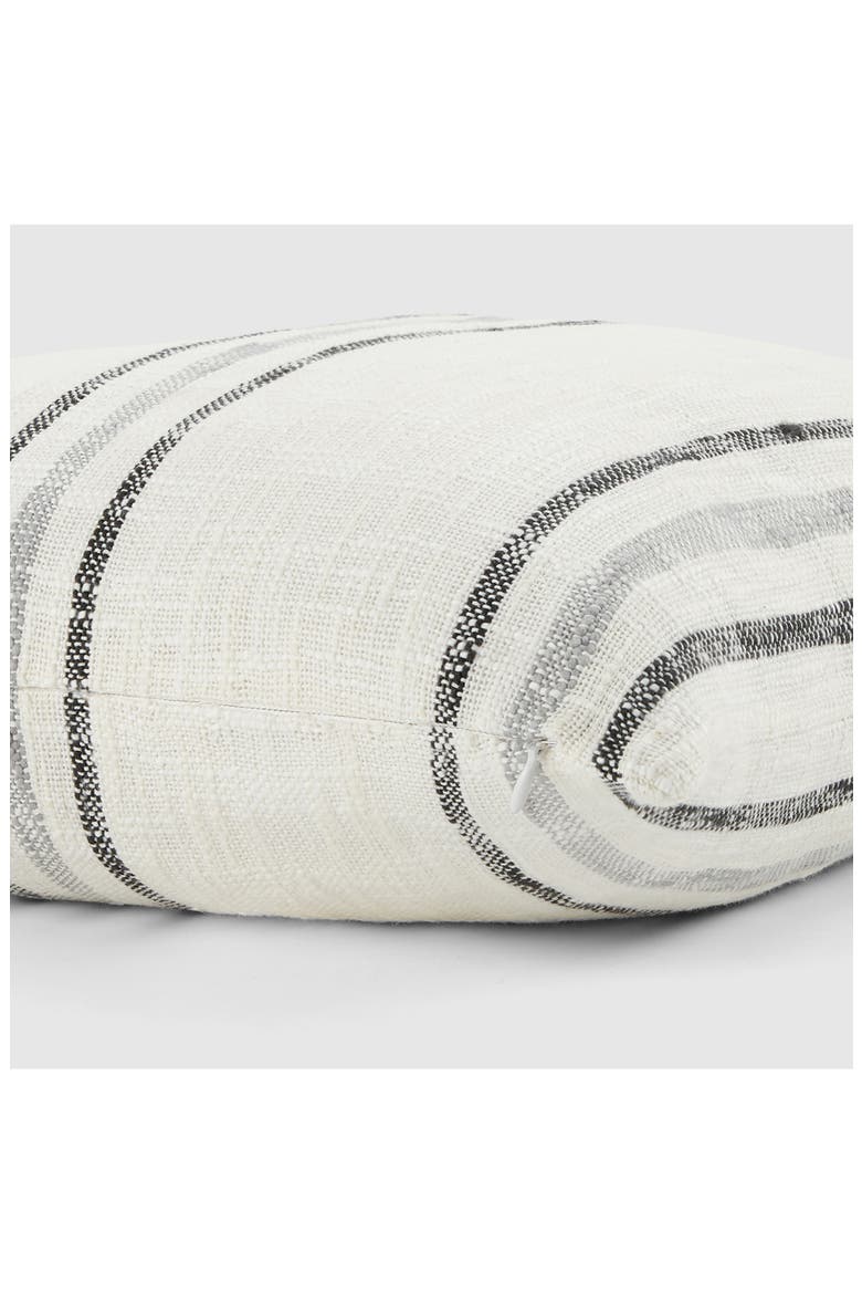 Yarn-Dyed Stripe Cotton Throw Pillow, Alternate, color, GRAY