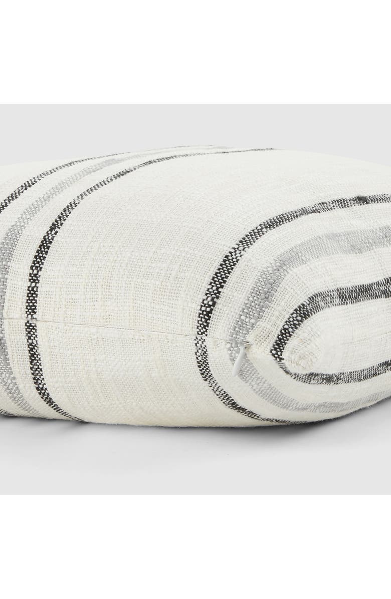 HOMESPUN Yarn-Dyed Stripe Cotton Throw Pillow, Alternate, color, Gray