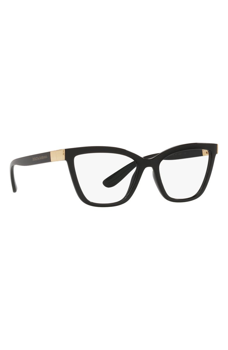 Dolce&Gabbana 55mm Cat Eye Optical Glasses, Alternate, color, Black / Demo Lens