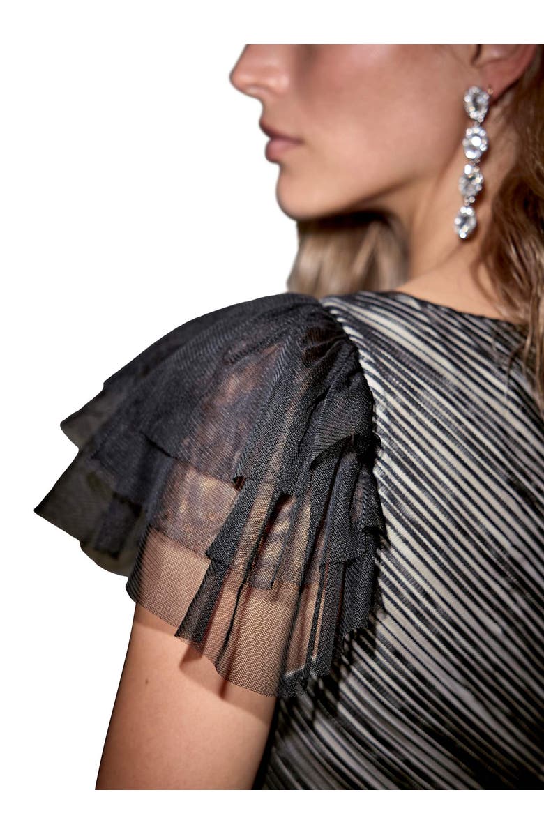 MINT VELVET Layered Tulle Maxi Dress, Alternate, color, Black