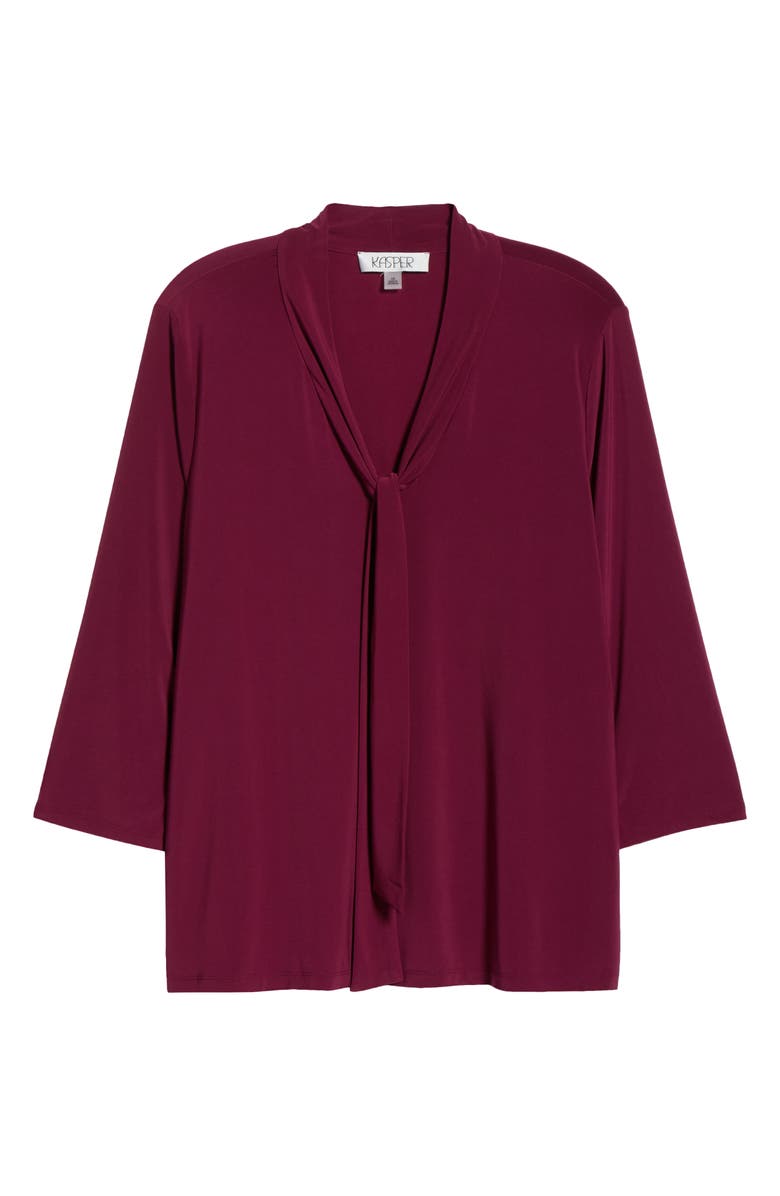 KASPER Tie Neck Top, Alternate, color, Shiraz