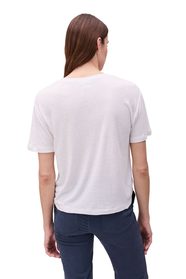 The Linen Jersey V Neck Tee, Alternate, color, White