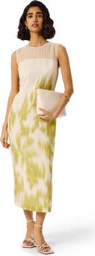 Whistles Sleeveless Round Neck Midi Dress