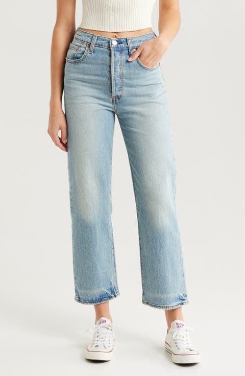Ribcage High Waist Ankle Straight Leg Jeans (Let's Share)