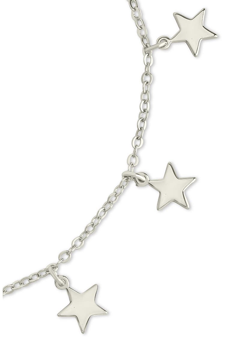 Sabina Star Charm Anklet, Alternate, color, SILVER