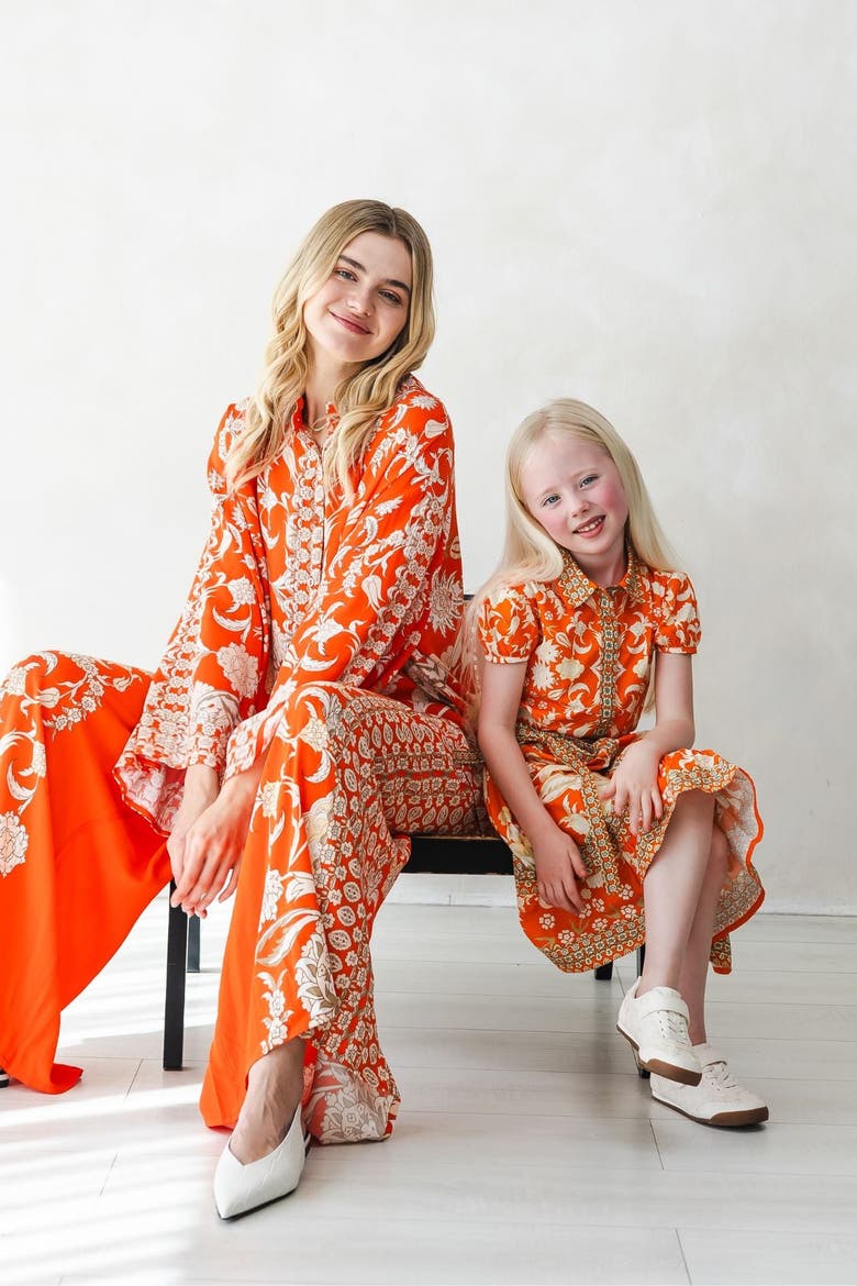 Rosey Orange Dress, Alternate, color, 11-12 yrs