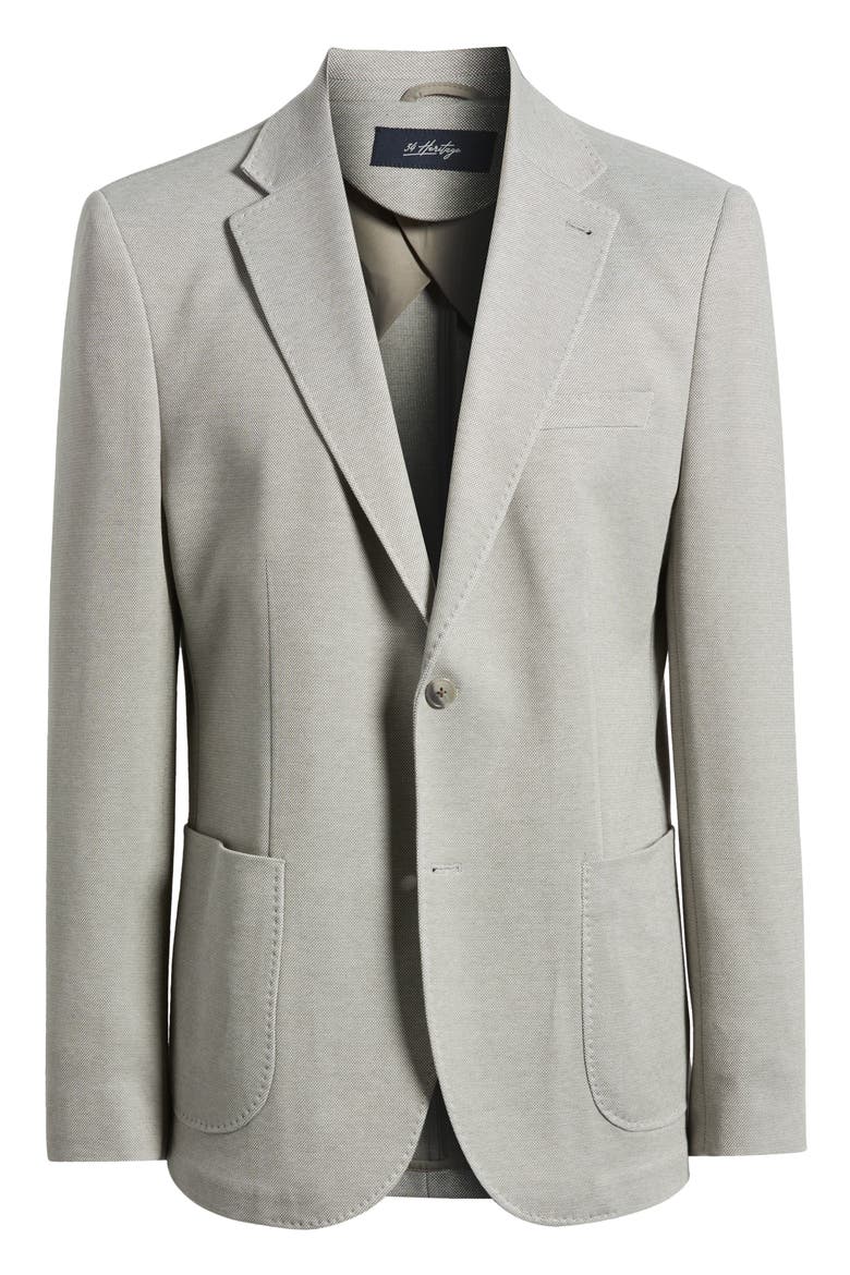 Matteo Pale Grey Piqué Sport Coat, Alternate, color, GREY MELANGE