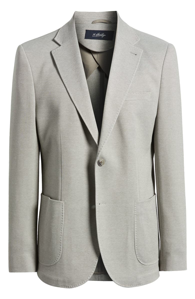 34 Heritage Matteo Grey Mélange Piqué Sport Coat, Alternate, color, Grey Melange