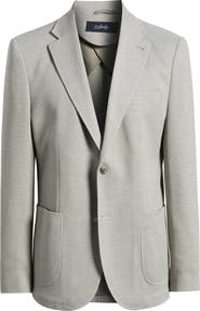 34 Heritage Matteo Pale Grey Piqué Sport Coat