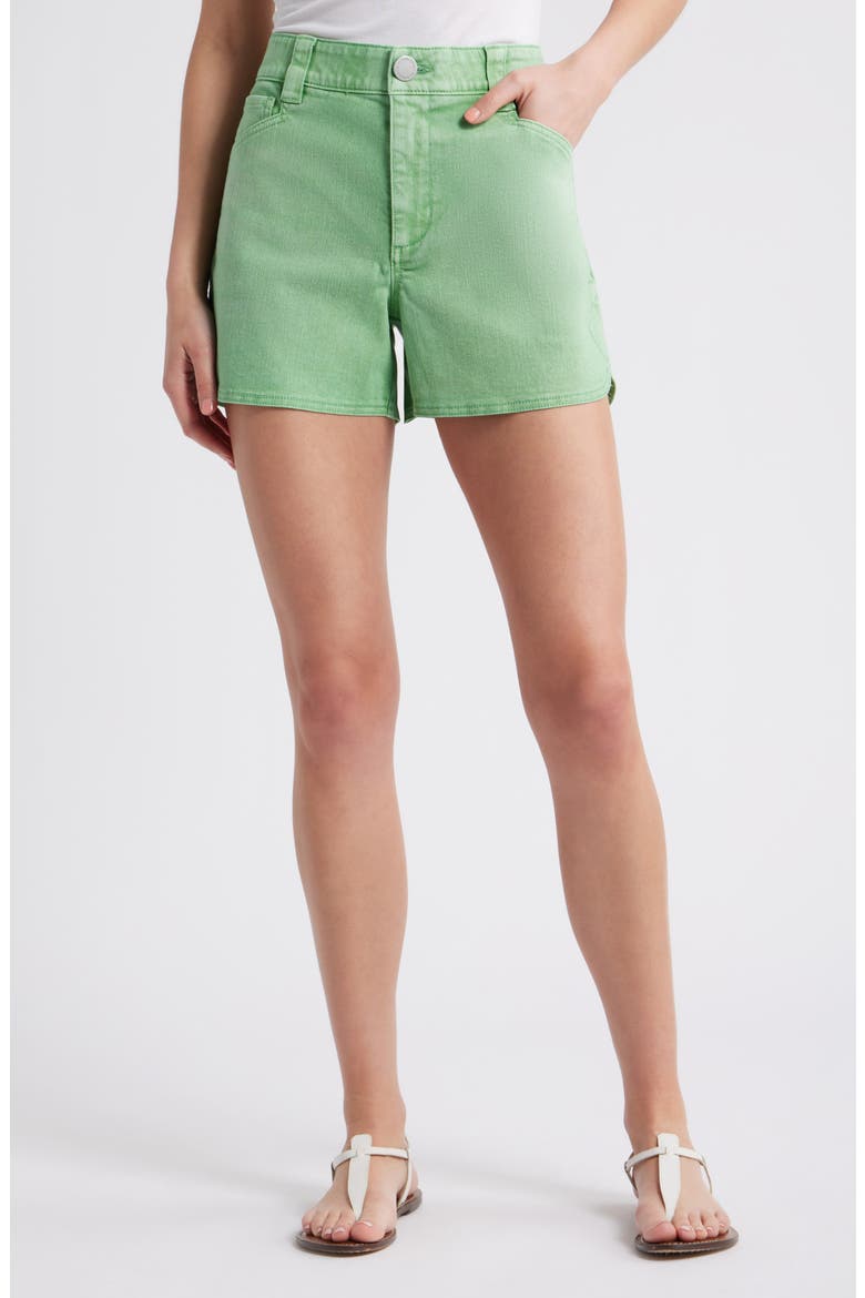Skyrise Dolphin Hem Denim Shorts, Main, color, WSMD-WASHED MEADOW