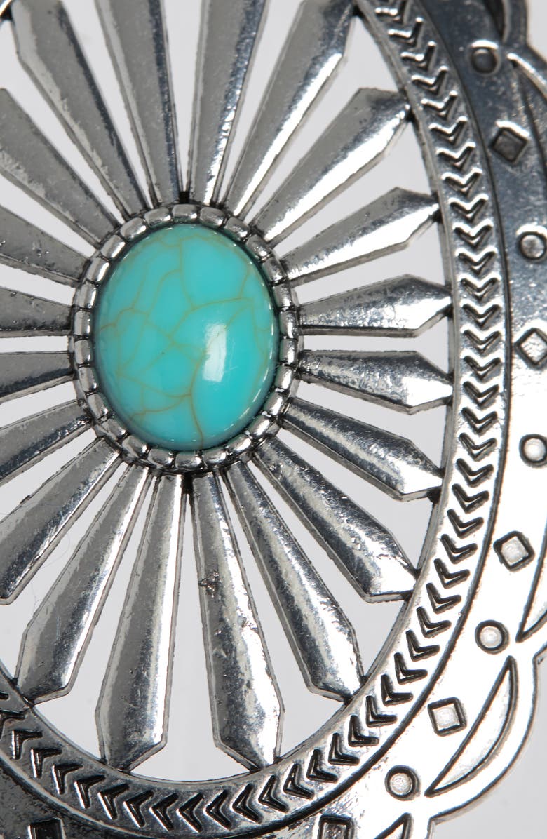 Linea Pelle Turquoise Concho Chain Belt, Alternate, color,