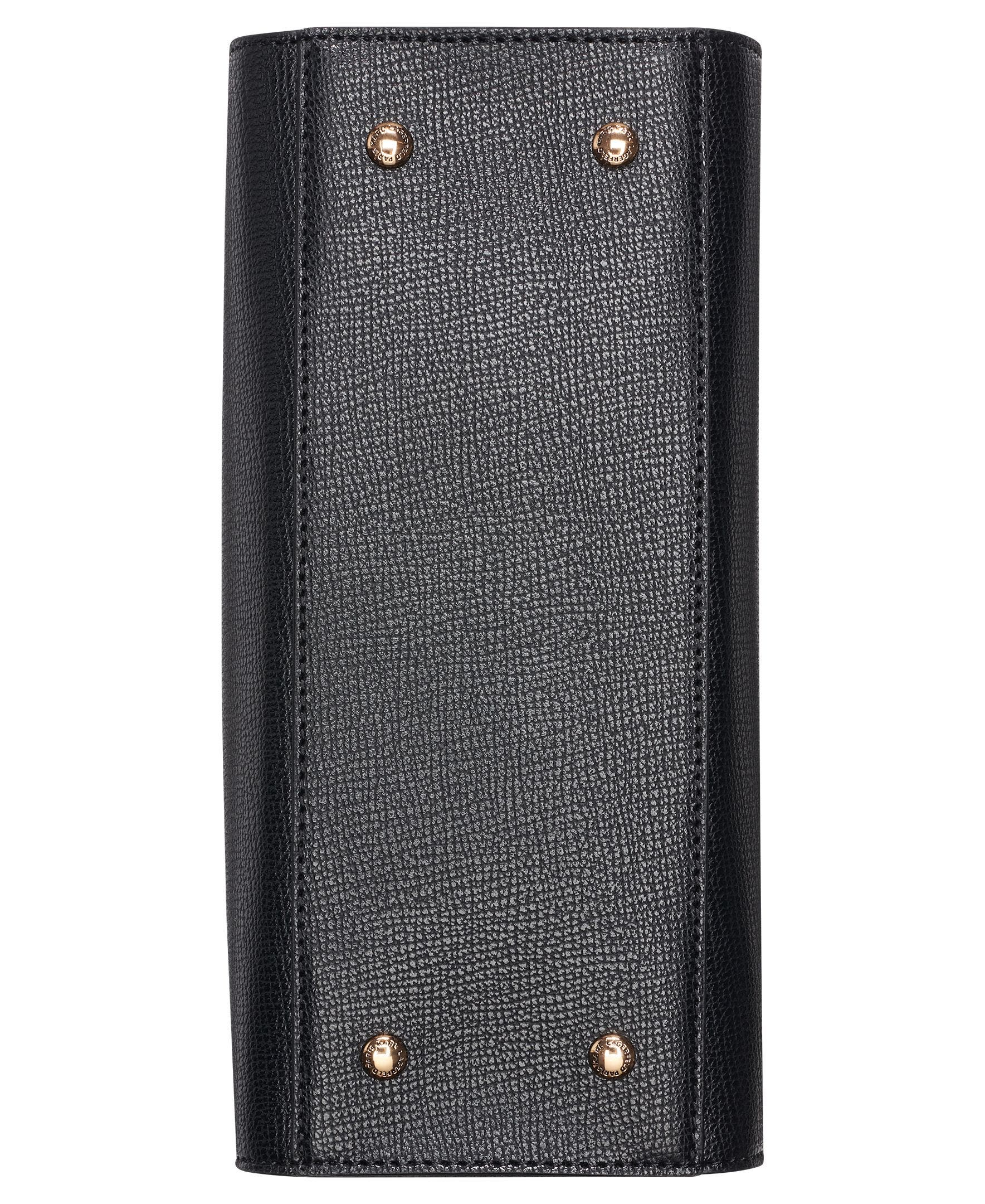 KARL LAGERFELD PARIS Maybelle Satchel with Choupette Hang Off, Alternate, color, Black/Gold