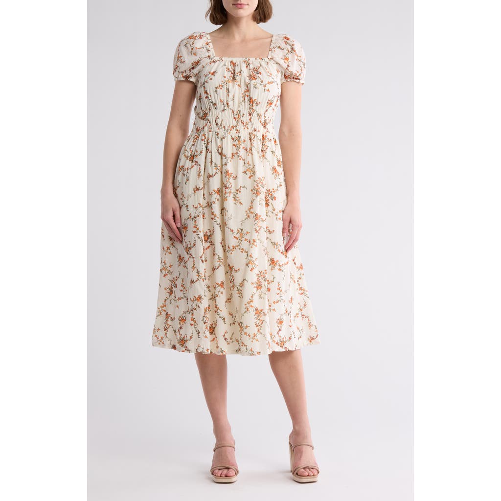 Melrose And Market Puff Sleeve Midi Dress