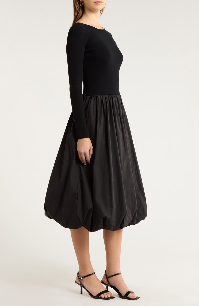 Rails Romana Bubble Hem Cocktail Dress, Alternate, color, Black