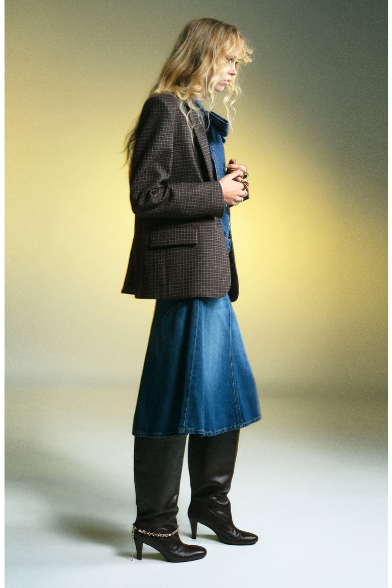 Check Wool Blend Blazer, Alternate, color, GREY