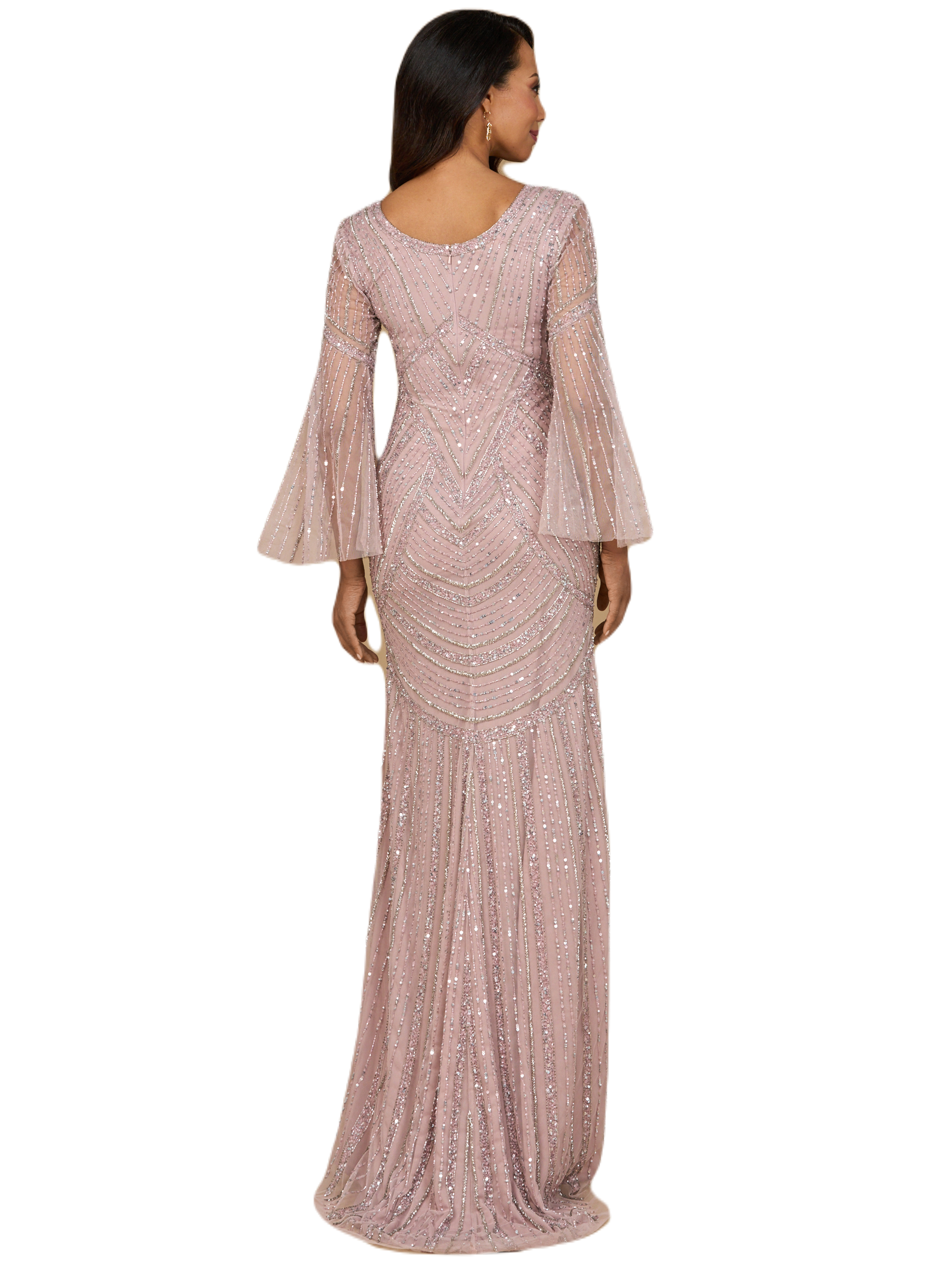 Long Sleeve Beaded Gown - image 4
